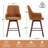 Swivel Bar Stool with Back and Wood Legs, Upholstered Faux Leather Counter Stool for Kitchen Island, Dining & Home Bar, Comfortable Modern Stool-1581452531-1579452277