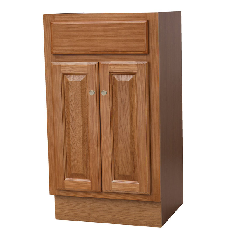 Golden Oak Raised Panel Freestanding Vanity Base Cabinet
