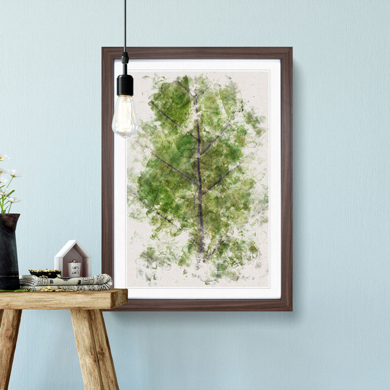 Leaf Lines - Framed Print, 33cm H x 24cm W x 2cm D, Walnut Framed