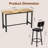 3 Piece Bar Table Set Of 2, 47" Rectangle Pub Bar Table With 2 PU Leather Upholstered Backrest Stools, Small Space Kitchen Dining Table Set For Kitchen, Living Room, Apartment-184924246