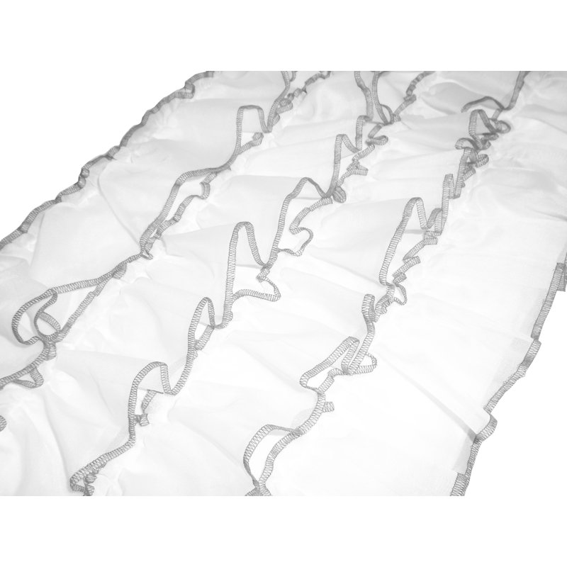 Delafuente Sheer Sliding Panel Pair, White/Gray