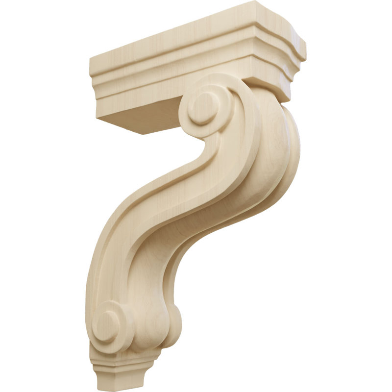 Los Angeles Hollow Back Corbel, Aulne, L 3,375 po x P 6,5 po x H 10,5 po