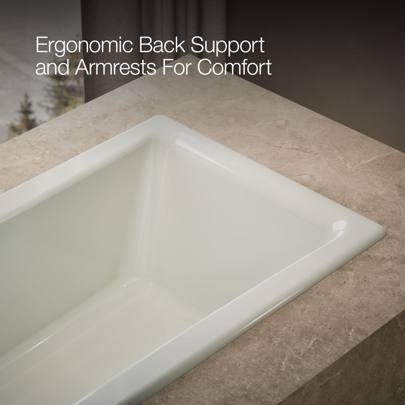 Tea-for-Two for Two 60" x 32" Drop-In Soaking Bathtub, Dune
