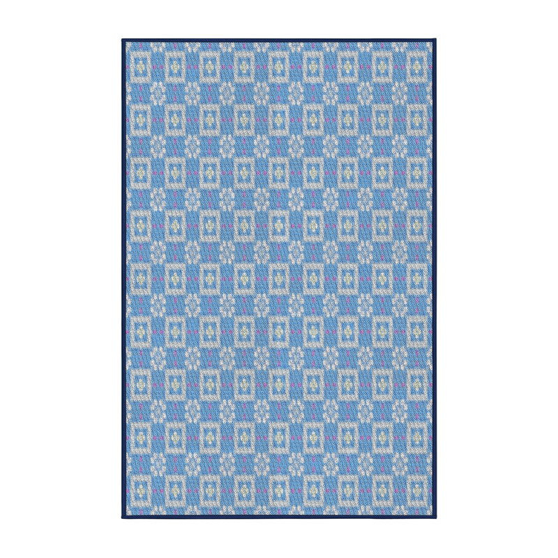 Tapis de zone bleue à motifs, Rectangle 2 pi x 5 pi