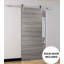 Porte de grange robuste avec quincaillerie | Planum 0010 chocolat cendré | Ensemble de cintres lourds 6,6 pi | Portes intérieures modernes à panneau plein - 30 po x 84 po - Rail argenté-110274957-110274941
