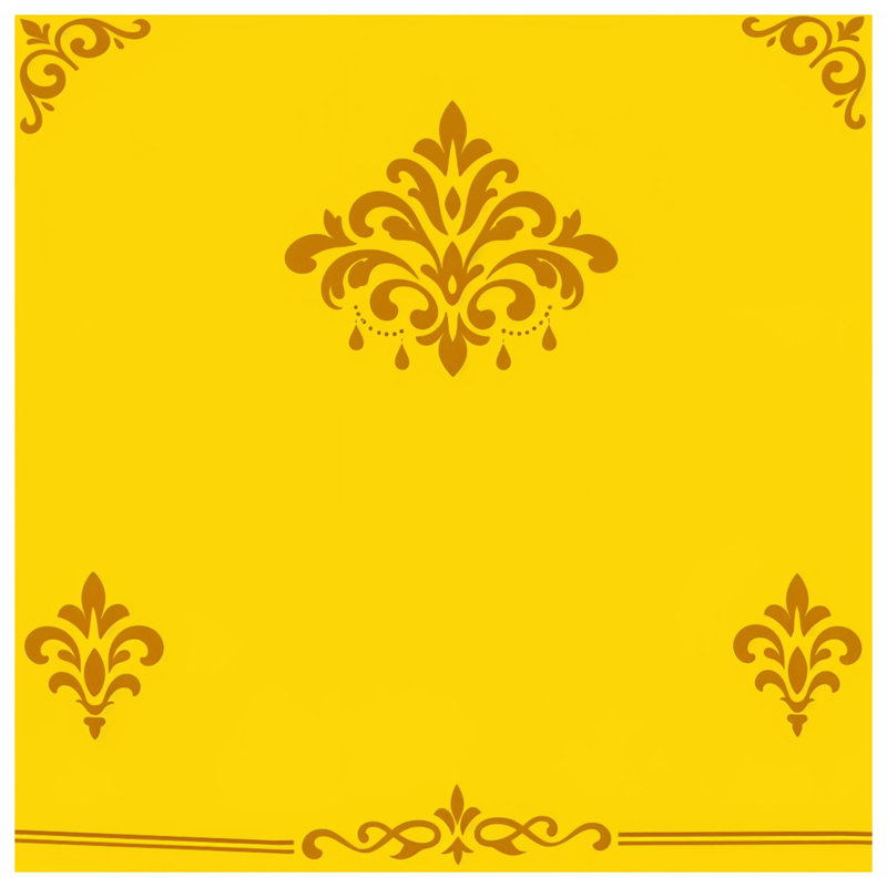 Housses de couette jaunes à motif damassé, King
