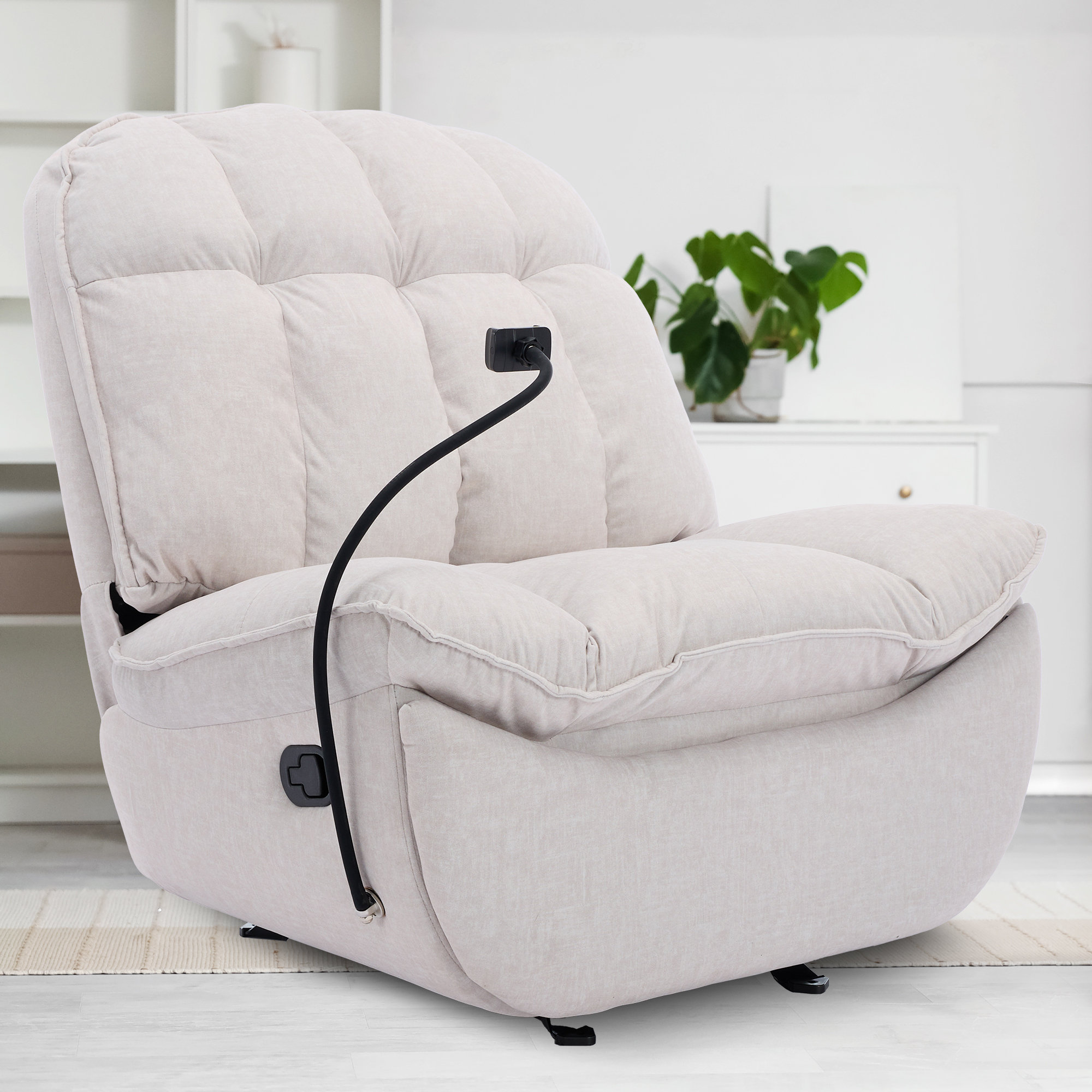 Nursery Chair Rocking Glider Chair For Nursery, Wingback Accent - Main Image