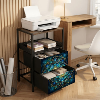 Table de chevet 2 tiroirs avec station de charge, table de chevet pour chambre avec ports USB et amp; Table de chevet noire Outlets Outlet