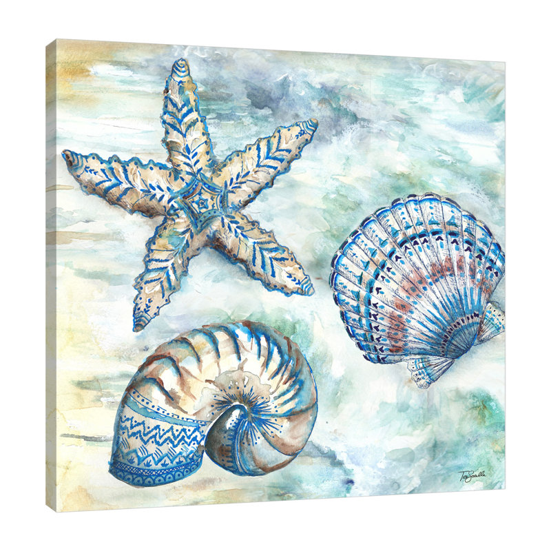 «Bohemian Shell Toss» par Highland Dunes - impression sur toile tendue, H 18 po x l 18 po x P 1,5 po