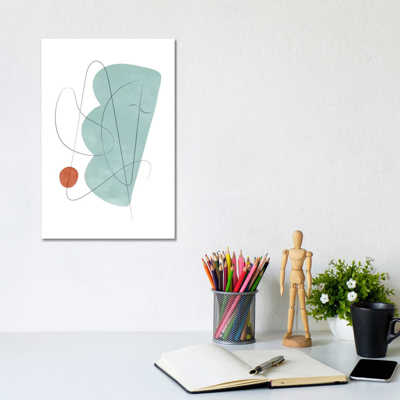 Abstract Composition With Lines X by Nouveau Prints - Wrapped Canvas Gallery-Wrapped Canvas Giclée, 20.32 cm H x 30.48 cm W