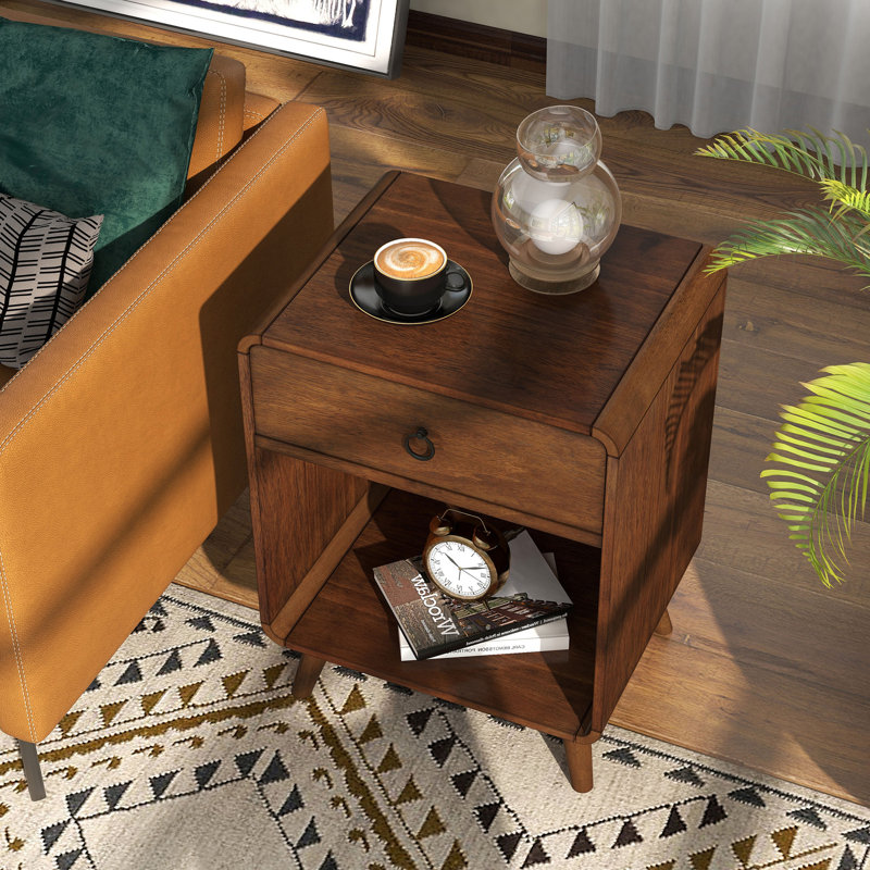Dutchover End Table with Storage, Dark Oak