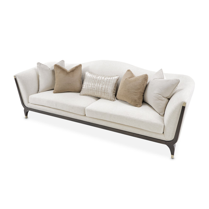 Paris Chic Curved Tuxedo Arm Sofa - Ivory