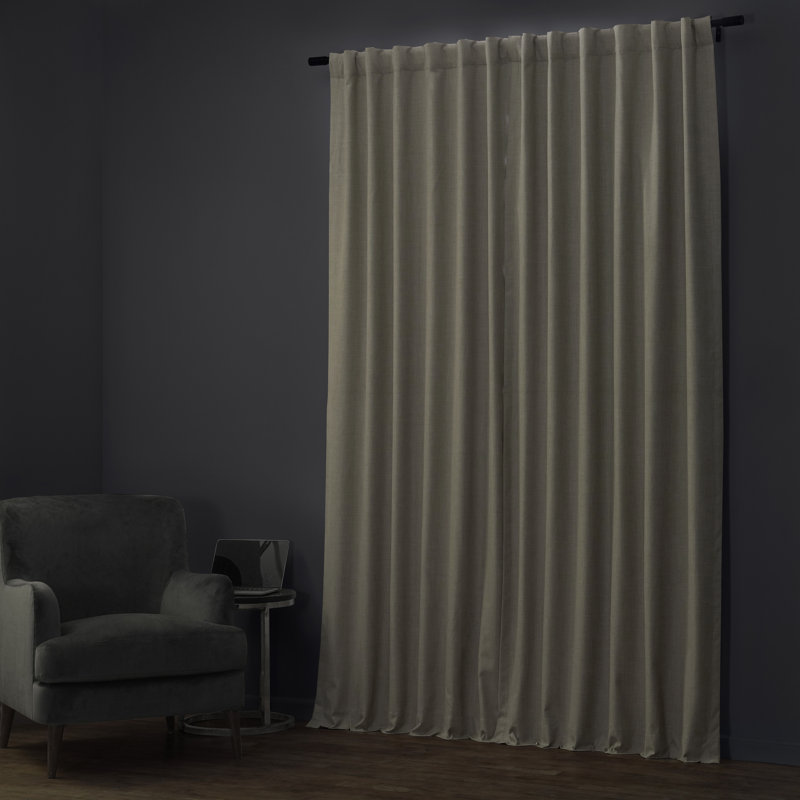 Rideaux occultant en polyester extra large Dondie, L 100 po x L 108 po, Beige clair