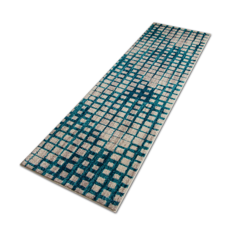 Margert Chequered Area Rug, Runner 69 x 220cm