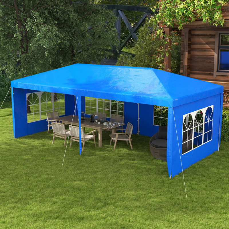 Outsunny 9.6' X 19' Large Party Tent, 98.4" H x 229.2" W x 115.2" D, Blue