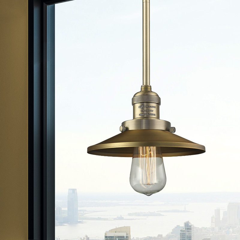 Luminaire suspendu conique à 1 lumière Gault, Laiton brossé