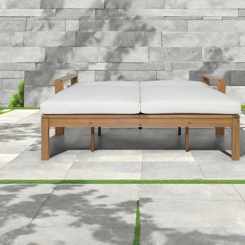 Méridiennes de patio en bois réglables et confortables, style moderne pour la détente en plein air