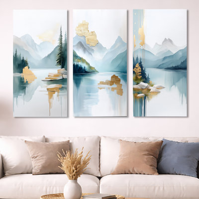 Alpine Lake Ridge – Scenic 3 Piece Metal Print