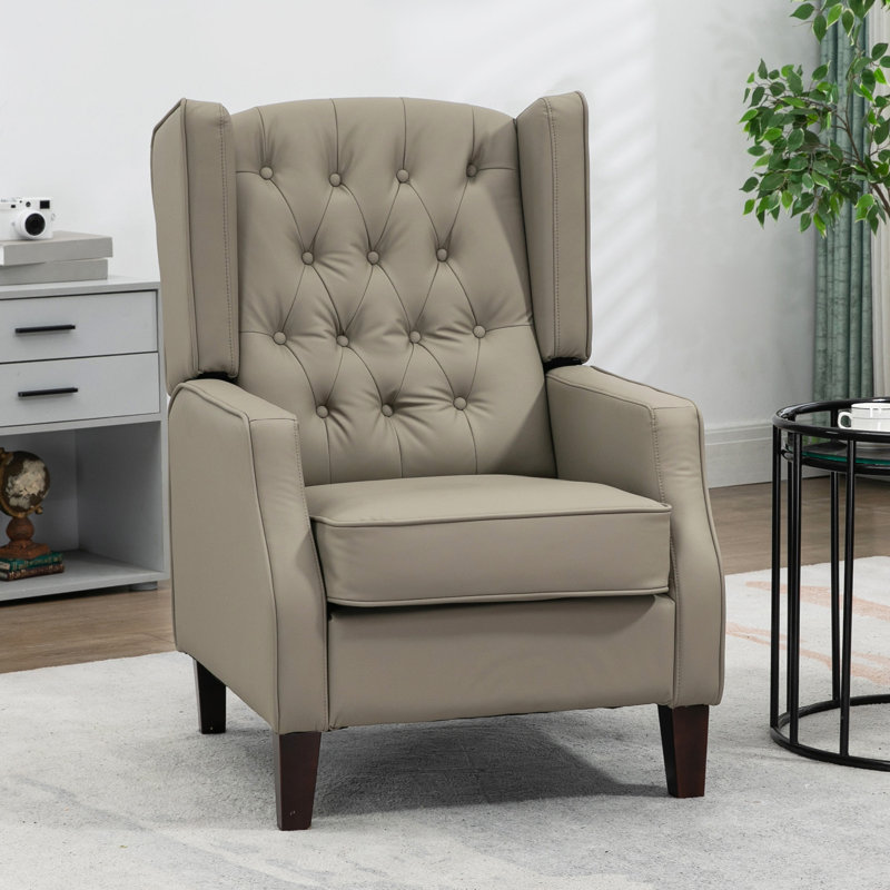 Fauteuil capitonné de 26,4 po de largeur Haridutt, Similicuir kaki