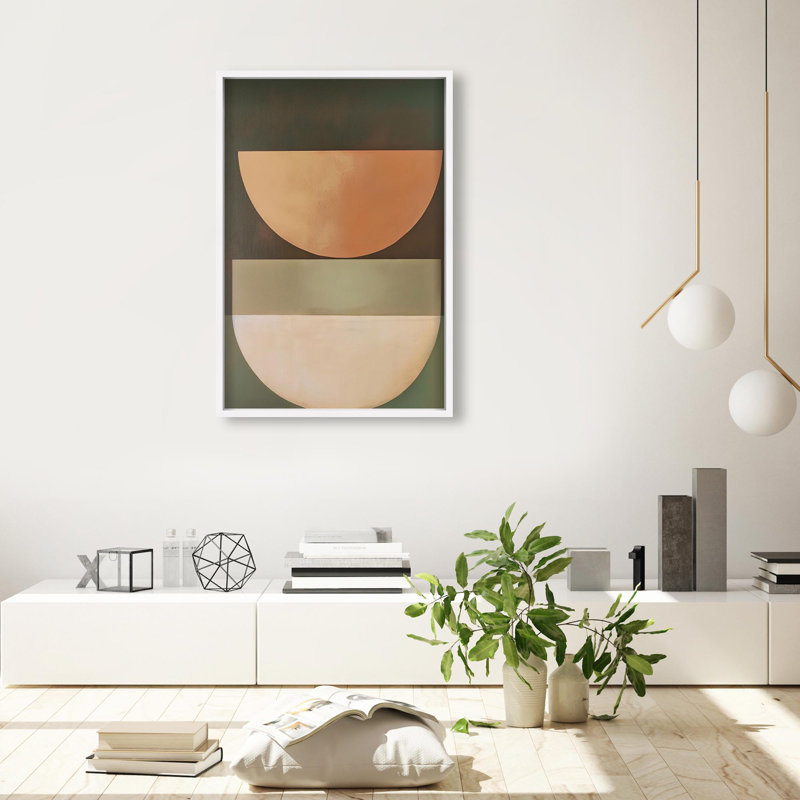 Oliver Gal Sun-Kissed Minimalism I Abstract - Luxury Shadowbox Framed Wall Art, 46.5" H x 31.5" W, White
