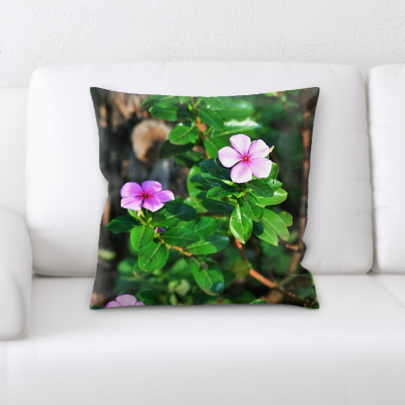 Coussin décoratif pervenche rose