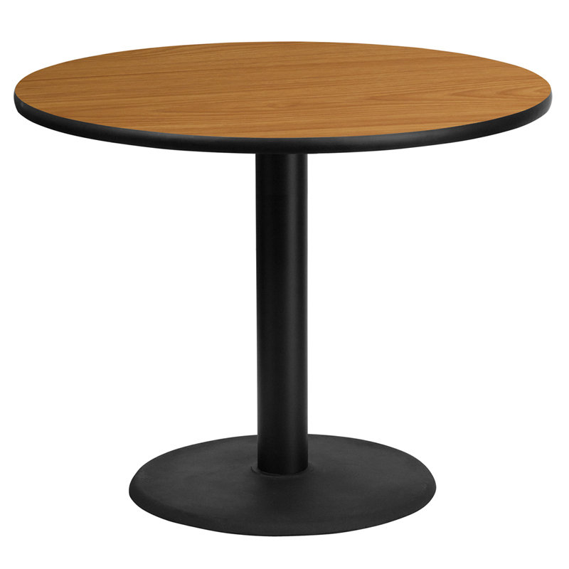 Jamey 24'' Round Laminate Table Top with 18'' Round Bar Height Table Base, 31.12" H x 24" W x 24" D, Black