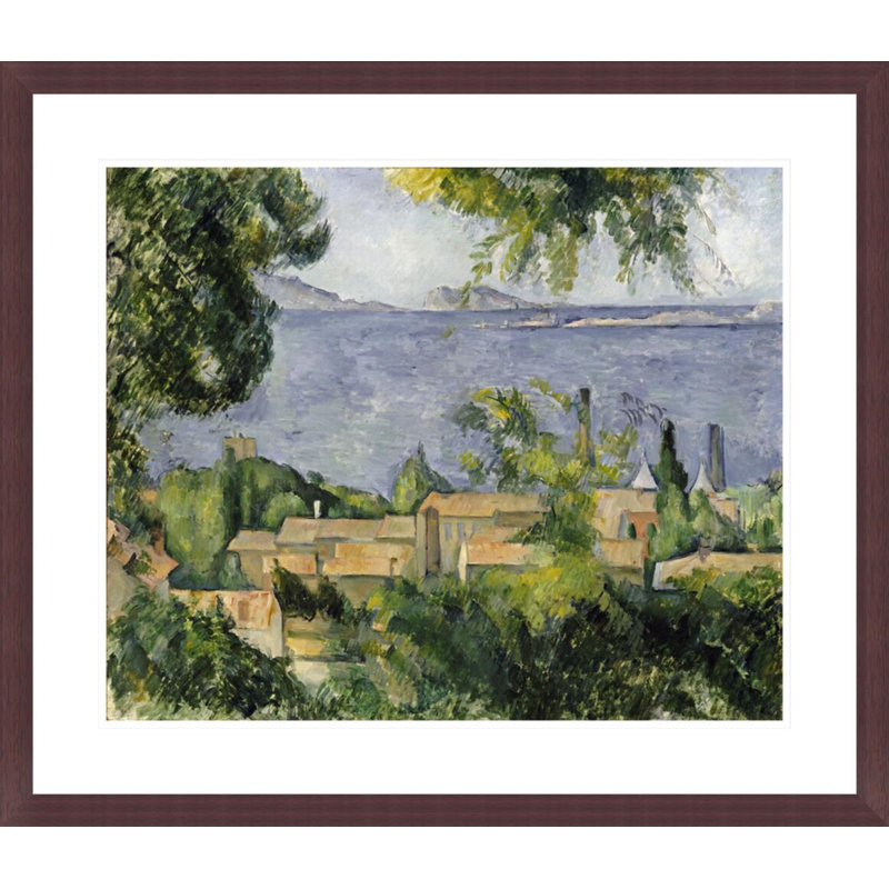 «The Rooftops of L'Estaque» par Paul Cézanne, impression giclée encadrée, H 23,25 po x l 29,5 po