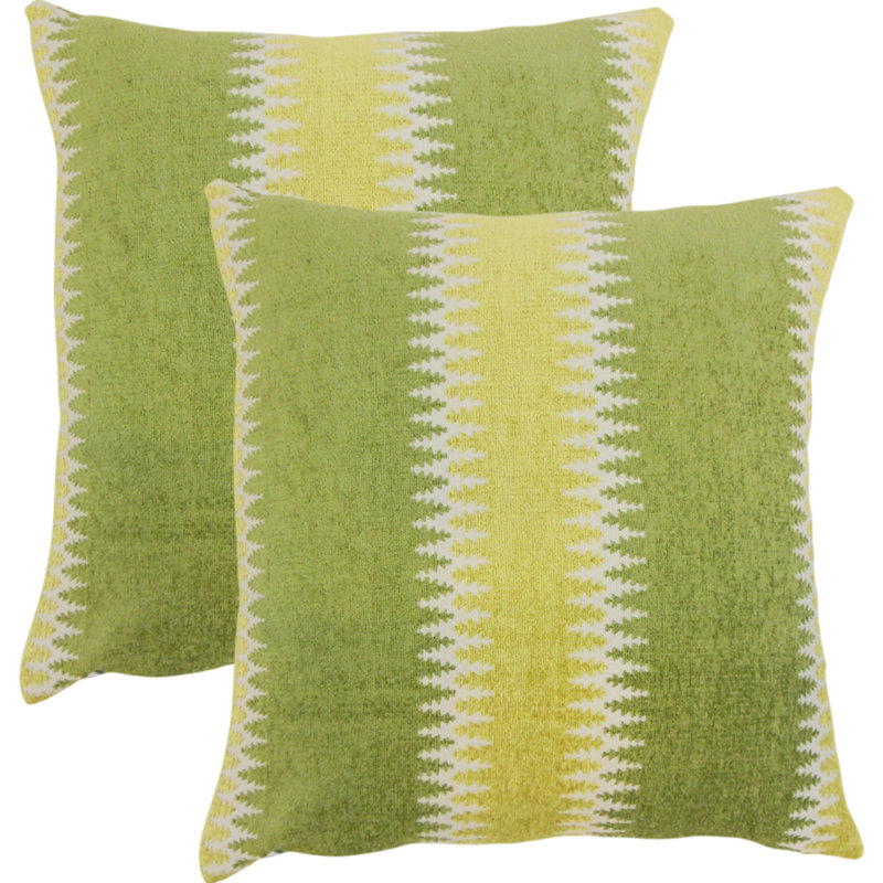 Striped Reversible Throw Pillow, Green
