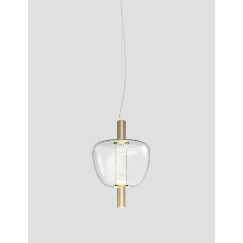 Riflesso 1 - Light LED Pendant, Crystal Transparent, Matte Gold