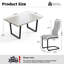 Modern Dining Table and 4 Chairs Set, 110cm MDF Dining Table with 4 Chairs with Metal Legs, Modern Space Saving Kitchen Table Set for Dining Room, Home-1111100137