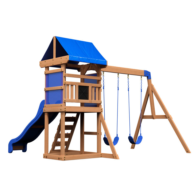 Crouse Freeport Park Cedar Swing Set with 2 Swing(s) , 1 Slide(s)