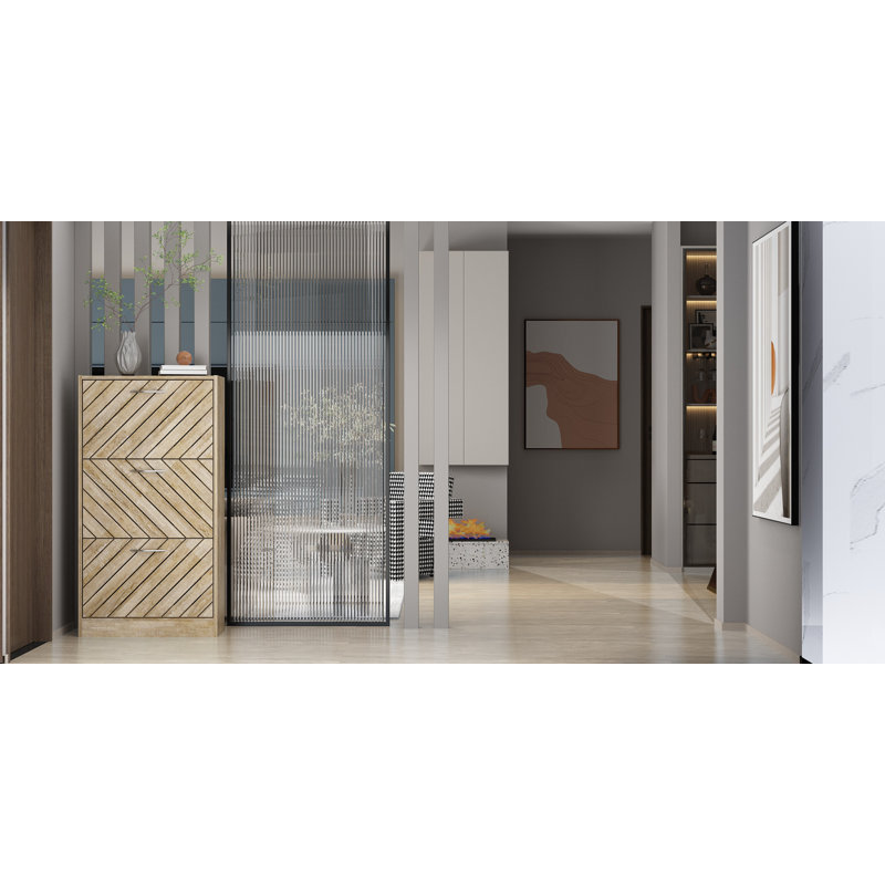 18 Pair Shoe Storage Cabinet, Brown