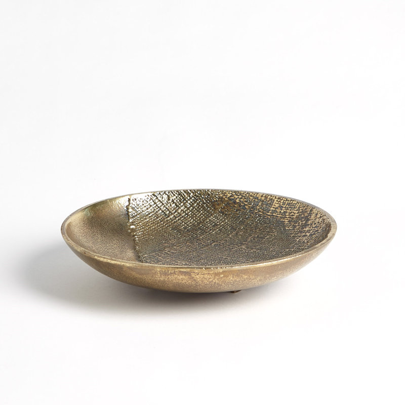 Linen Round Tray-Brass-Sm