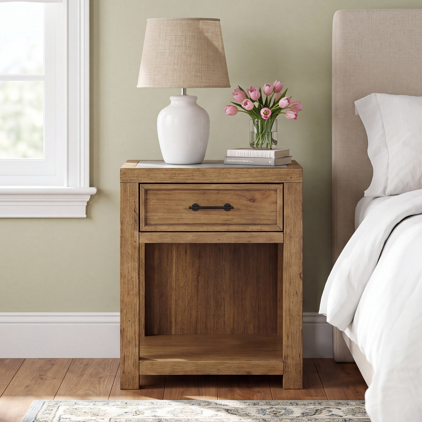 Oakland 1 - Drawer Nightstand, Toasted Almond