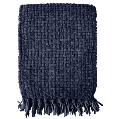 Jeté en chenille façon vannerie