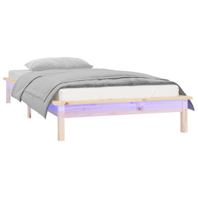 LED Bed Frame Solid Wood