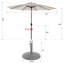 Parasol de patio extérieur beige 10 pi avec manivelle et inclinaison à bouton-poussoir-1280943446