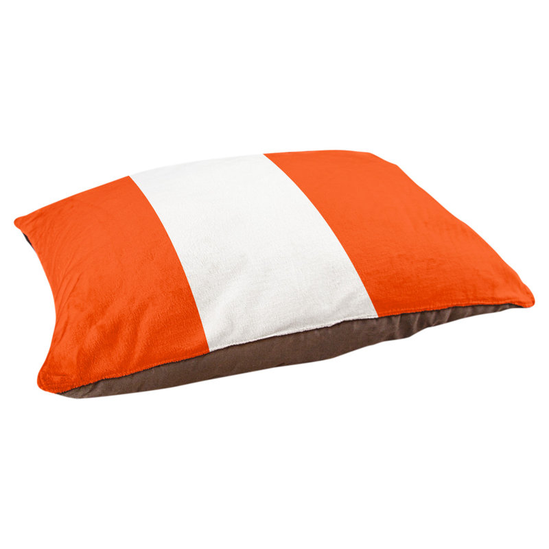 Pet Bed, Large (40" L x 50" W), Orange/White