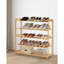 MantraRaj 4-Tier Bamboo Shoe Rack Stand Shelf Unit Footwear Rack Wooden Storage Shelves Organizer