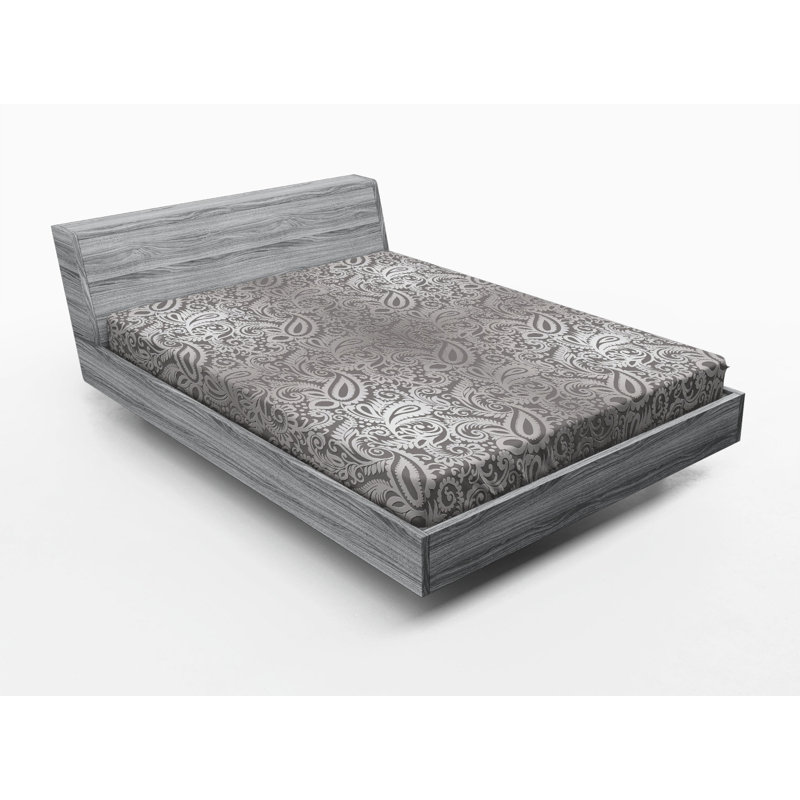 Microfiber Fitted Sheet, Full Fitted Sheet, Gray Paisley