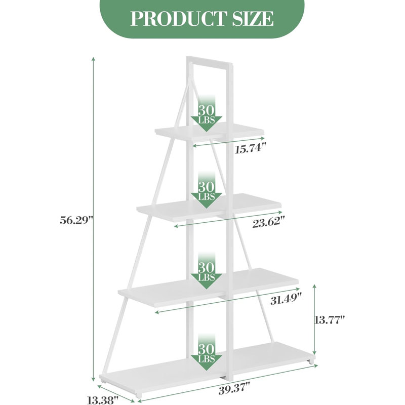 142.98cm H x 101.52cm W Steel Bookcase, White