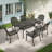 Elegant 6 - Person Rectangular Outdoor Dining Set with Umbrella Hole