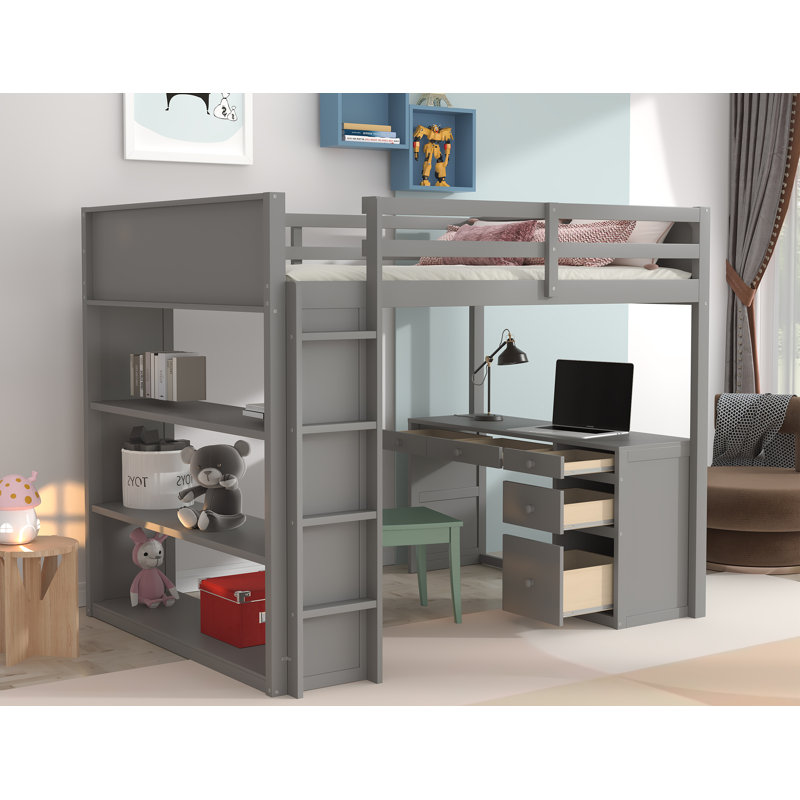 Lit pour enfant Tressa, gris