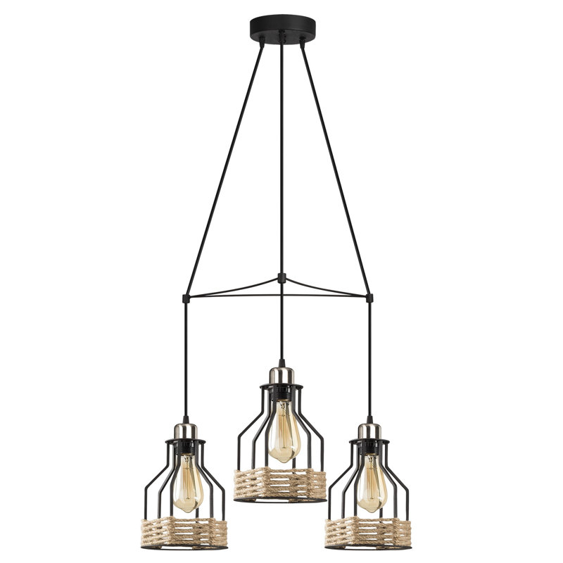 Luminaire suspendu en grappe à 3 lumières Hendley