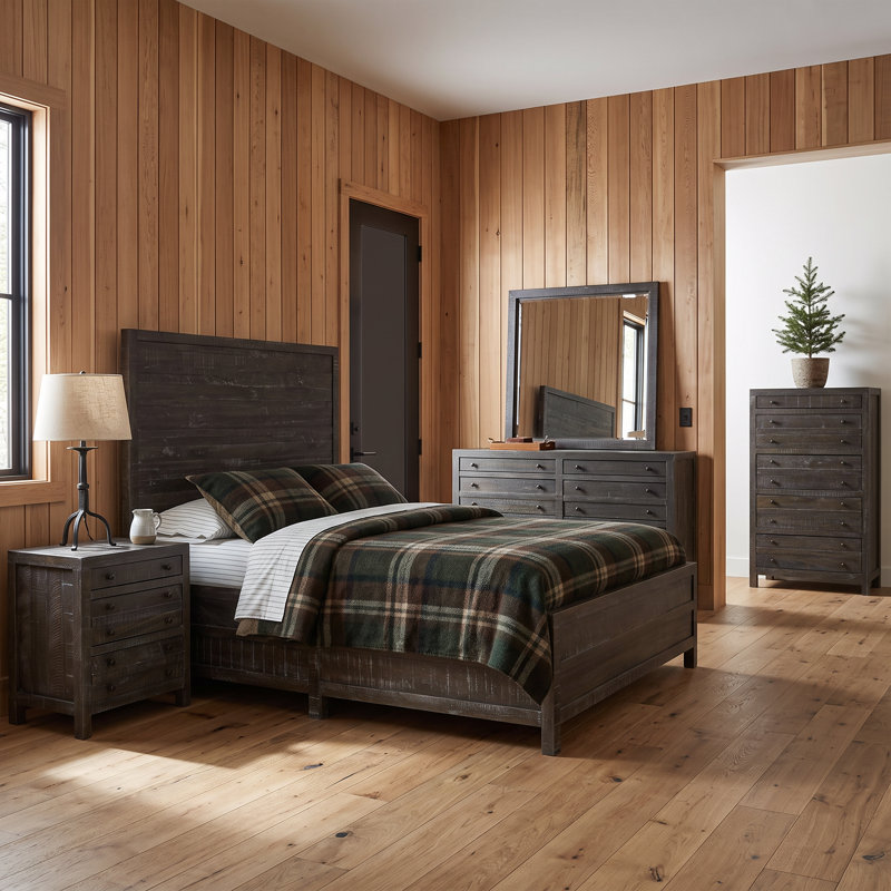 Ensemble de chambre avec très grand lit 5 pièces Randal, 5 Pcs: Bed, Nightstand, 2 Dressers, Mirror, California King