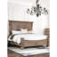 Lit pour grand lit en bois massif avec tête de lit en chêne patiné et sculptures de dentil particulier pour la chambre à coucher de style rétro, structure de taille grand, motifs traditionnels