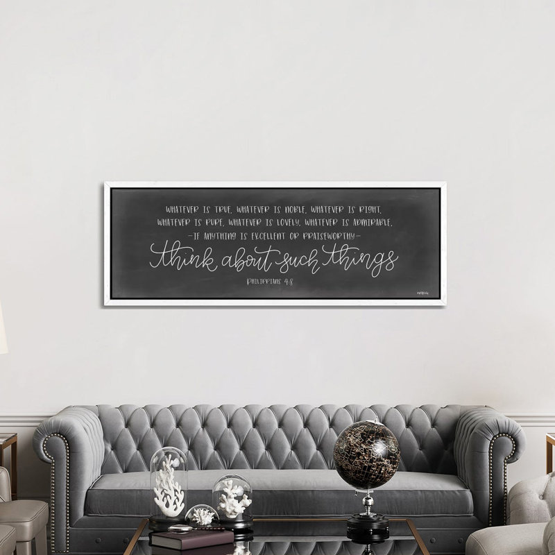 Sanctuary by Imperfect Dust - Panoramic Textual Art on Canvas, White Framed, 40.64cm H x 121.92cm W x 3.81cm D