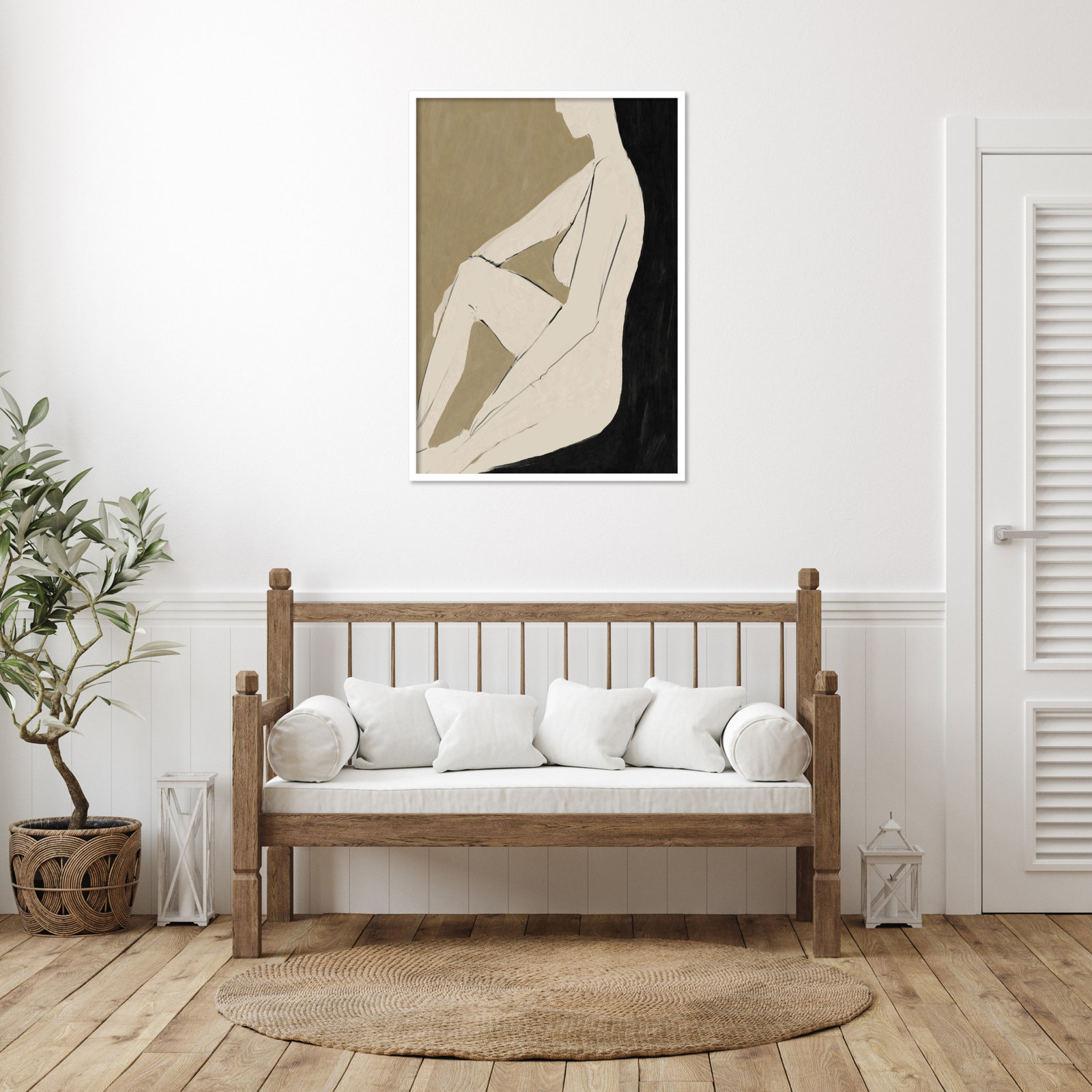 Chamois "Chill" Print by Dan Hobday, White Framed, 41" H x 29" W