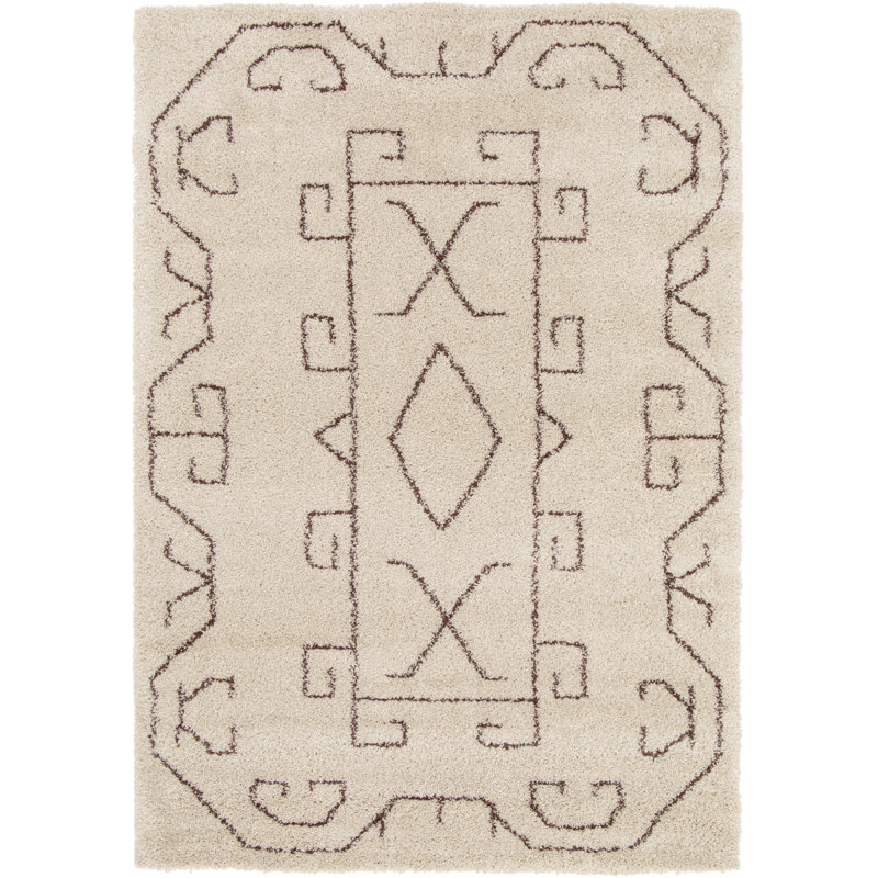Barrowman Woven Beige/Red Rug, Rectangle 120 x 170cm