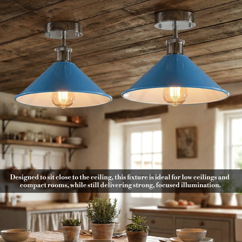 Danyelle Flush Mount, Blue, No